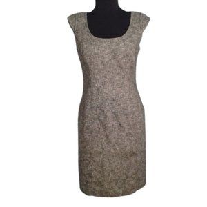 Ann Taylor Grey Tweed Cap-Sleeve Mini Dress